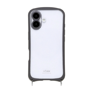 NATURAL　design iPhone17用 背面型ケース I．COLOR チャコール IP25-61-ICSH01-イメージ1