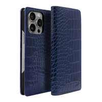 ABBI SIGNATURE iPhone 16 Pro Max用LIPARI イタリアンレザー MagSafe対応ダイアリーケース ネイビー ABS27352I16PM