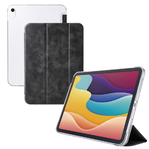 エレコム iPad(A16) フラップケース 薄型軽量 背面クリア 2アングル ブラック TB-A25RWVBK-イメージ2