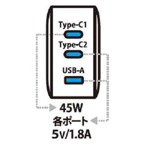 TERRA aN(窒化ガリウム)ACアダプター PD(パワーデリバリー)対応66W TERRA オーロラホワイト APD66-C2A1G/AWH-イメージ14