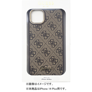 GUESS iPhone 14 Plus用モノグラム 背面ケース ブラウン GUHCP14MHG4SHW-イメージ1