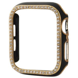 GAACAL Apple Watch Series 1-3 [42mm]用スワロフスキーフレーム ブラック×ゴールド W00065BKG3-イメージ1