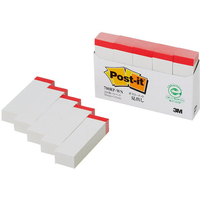 3M ポスト・イット 見出し 再生紙 50×15mm ホワイト（赤帯） 5冊 F128631-700RP-WN