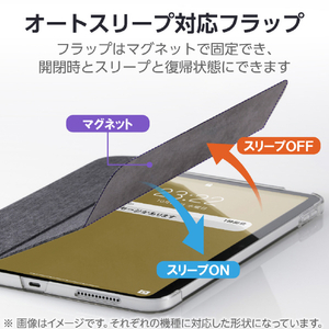 エレコム iPad(A16) フラップケース 薄型軽量 ファブリック 背面クリア ブラック TB-A25RWVCBK-イメージ7