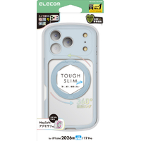 エレコム iPhone18 Pro用TOUGH SLIM LITE ハイブリッドケース 極限 MAGKEEP スタンド ブルー PM-A26CTSSTKBU