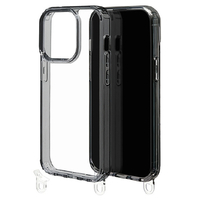 ラスタバナナ iPhone 15 Pro用ハイブリッドケース 2WAY ストラップホールパーツ脱着式 ブラック 7704IP361PHB