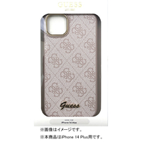 GUESS iPhone 14 Plus用モノグラム 背面ケース ピンク GUHCP14MHG4SHP