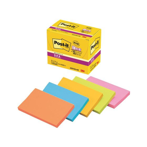 3M ポスト・イット ノート 強粘着 エコノパック 75×127mm ネオンカラー 5色 10冊 F128632-6551SS-NE-イメージ1