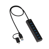 エレコム USB Type-C(TM)変換アダプター付き USBハブ(7ポート/USB 5Gbps) ブラック U3HC-T070SBK