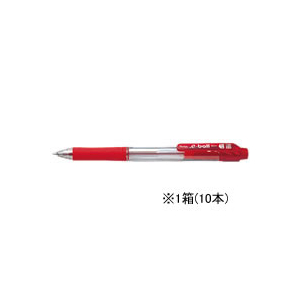 ぺんてる ドットイーボール 0.7mm 赤 10本 1箱(10本) F829677-BK127-B-イメージ1