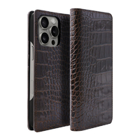 ABBI SIGNATURE iPhone 16 Pro Max用LIPARI イタリアンレザー MagSafe対応ダイアリーケース ダークブラウン ABS27355I16PM