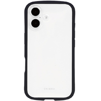 NATURAL　design iPhone17用 背面型ケース CHROME-CLEAR ブラック IP25-61-CHC02