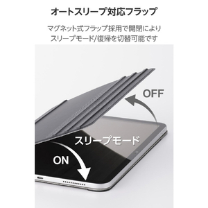 エレコム iPad(A16)用フラップケース 角度調整 ドローイング 7アングル ブラック TB-A25RWVDBK-イメージ7