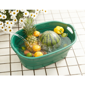 トラスコ 折りたたみタライ　水抜栓付　グリーン　２３Ｌ TORT-GN-イメージ10