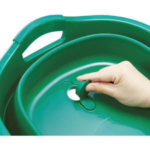 トラスコ 折りたたみタライ　水抜栓付　グリーン　２３Ｌ TORT-GN-イメージ3