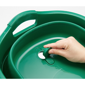 トラスコ 折りたたみタライ　水抜栓付　グリーン　２３Ｌ TORT-GN-イメージ7