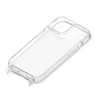 PGA iPhone 15用ショルダーストラップホール付クリアハイブリッドケース クリア PG-23APT06CL