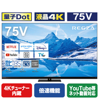TVS REGZA 75V型4Kチューナー内蔵4K対応液晶テレビ Z870N series ブラック 75Z870N