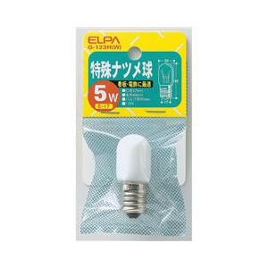 ELPA 5W・E17口金 特殊ナツメ球 ホワイト 1個入り G-123H(W)-イメージ1