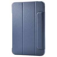 エレコム iPad(A16) フラップケース 薄型軽量 カラーエッジ 背面クリア ブルーグレー TB-A25RWVFCBG