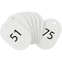 オープン工業 スチロール番号札 小判小 51～75 白 FC87694-BF-72-WH
