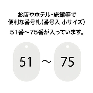 オープン工業 スチロール番号札 小判小 51～75 白 FC87694-BF-72-WH-イメージ2