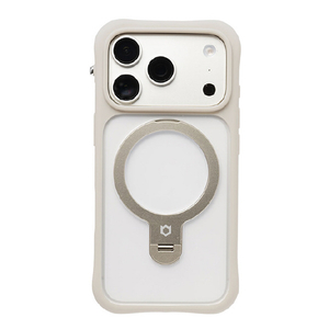Ｈａｍｅｅ iPhone18 Pro/17 Pro用 MAGSYNQ ｽﾀﾝﾄﾞｹｰｽ IFACE LEANY アイボリー 41-193581-イメージ1
