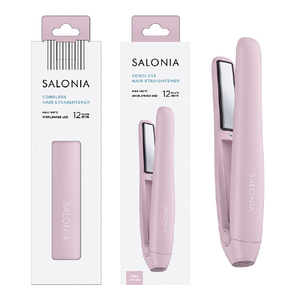 SALONIA コードレス ストレートヘアアイロン 12mm ピンク KSAL25119-PK-イメージ1