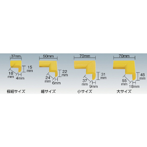 トラスコ 安心クッション　コーナー用　三つ足　極細　１個入　クリア TCG-07-イメージ2