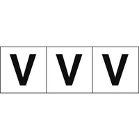 トラスコ中山 TRUSCO アルファベットステッカー 50×50 「V」 白地／黒文字 3枚 3枚粘着シール5050英字｢V｣ FC295FZ-4389549