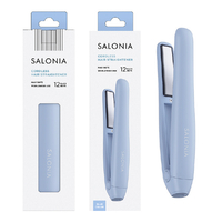 SALONIA コードレス ストレートヘアアイロン 12mm ブルー KSAL25119-BL