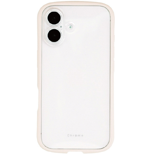 NATURAL　design iPhone17用 背面型ケース CHROME-CLEAR ベージュ IP25-61-CHC07-イメージ1
