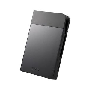 BUFFALO ICカード対応 耐衝撃・防雨防塵ハードウェア暗号化機能搭載 USB3．0用 ポータブルSSD(240GB) ブラック SSD-PZN240U3-BK-イメージ1