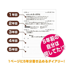 アーティミス 5年連用日記 レッド FC637PW-DP5-RD-イメージ3