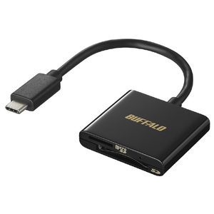 バッファロー USB3．2Gen1Type-C カードリーダー SD/microSD ブラック BSCR110U3CBK-イメージ1