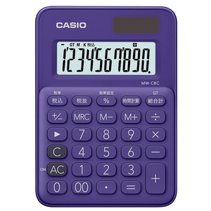カシオ カラフル電卓 パープル MW-C8C-PL-N カシオ カラフル電卓 パープル MW-C8C-PL-N