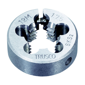 トラスコ 丸ダイス　３８径　Ｍ１２Ｘ１．２５　（ＳＫＳ） TRUSCO　メートルねじ用丸ダイス T38D-12X1.25-イメージ1