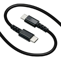 ラスタバナナ PD対応 Type-C to Type-C 柔らかケーブル 1．0m ブラック R10CACC3A03BK