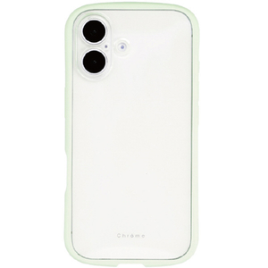 NATURAL　design iPhone17用 背面型ケース CHROME-CLEAR ピスタチオ IP25-61-CHC09-イメージ1