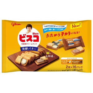 江崎グリコ ビスコ大袋 発酵バター アソートパック 2枚×16パック FCE890H-イメージ1