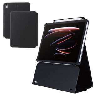 エレコム iPad(A16) iPad (第10世代 2022年モデル)用フラップケース 高さ調整 合成皮革 スリープ対応 ブラック TB-A25RWVH2BK-イメージ2