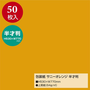 タカ印 包装紙 サニーオレンジ 半才判 50枚 FC664MN-49-1212-イメージ2