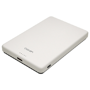 ラスタバナナ Type-C 1ポート 薄型マグネット付ワイヤレスモバイルバッテリー 5000mAh calon ホワイト RLI050WCC15W01WH-イメージ1