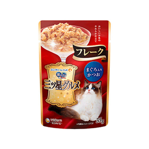 ユニ・チャーム 銀のスプーン 三ツ星グルメ パウチフレーク まぐろ入りかつお 35g FC34943-イメージ1