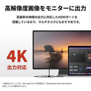 バッファロー Type-C接続 ドッキングステーション PD対応 CR付 シルバー LUD-U3-CGCSV-イメージ3