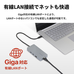 バッファロー Type-C接続 ドッキングステーション PD対応 CR付 シルバー LUD-U3-CGCSV-イメージ7