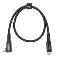 アイネックス PD240W対応 USB2．0 Type-Cケーブル C横L型 - C 0．5m ブラック U20CC-LM05P24