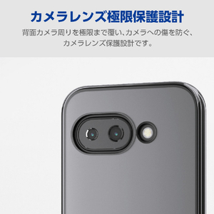 エレコム Google Pixel 9a ソフトケース サイドメッキ メタリックブラック PM-P251UCTMBK-イメージ3