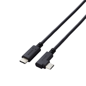 エレコム USB Type-C&trade;ケーブル やわらかL字タイプ 0．5m ブラック U2C-CCLY05NBK-イメージ1