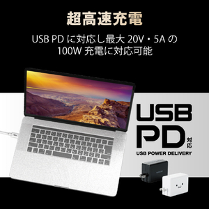 エレコム USB4ケーブル(Type-C-TypeC) 0．8m ホワイト USB4-CC5P08WH-イメージ2